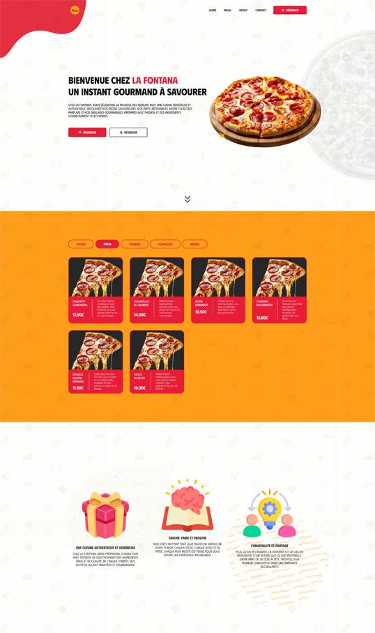 Site web pour un restaurant